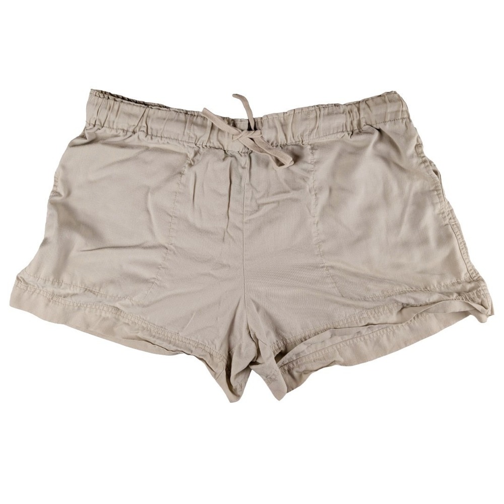Hillary Radley Women's Tie Waist Khaki Shorts Tencel Lyocell XL Comfy Minimalist